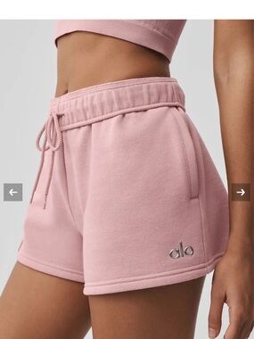 ALO Yoga Vintage Pink Fleece Athletic Lounge Shorts Size XXS EUC